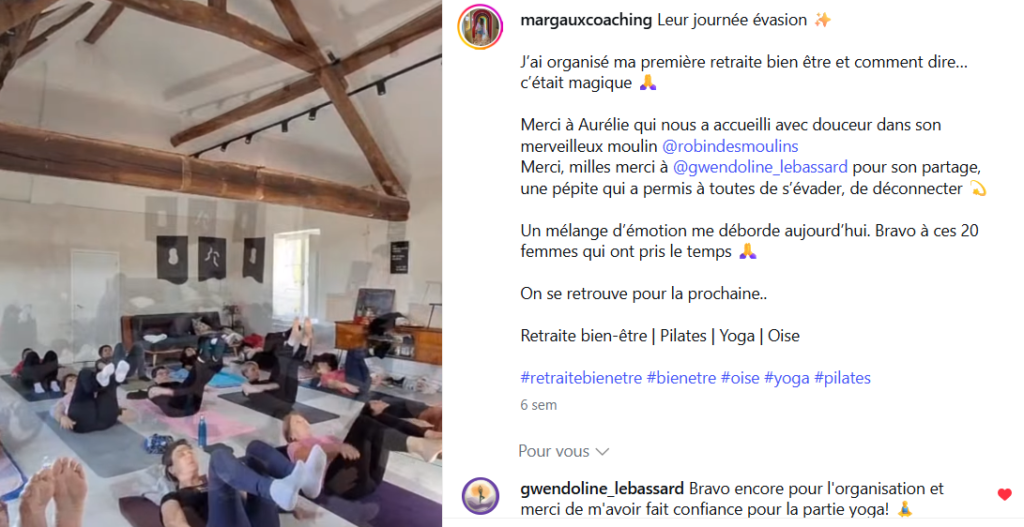 Premiere retraite bien etre de Margaux